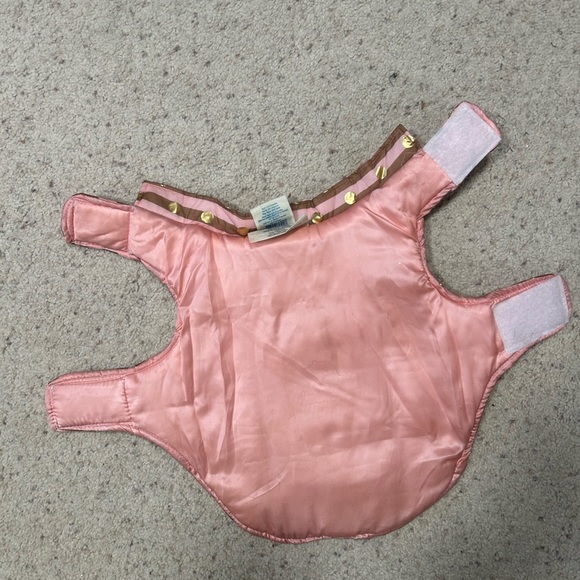 Top paw pink and gold quilted small dog coat - Picture 5 of 11